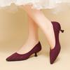 Pointed Toe Shallow Mouth Fabric Flat Bottom Women's Solid Knitted Soft Bottom Large Shoes Size 34-43