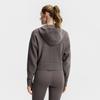 FILA Fitness Series Simple Fashion Casual Sports Training Versatile Warm Hooded Loose Short Knit Jacket Women jackets Gray A11W611506FDY