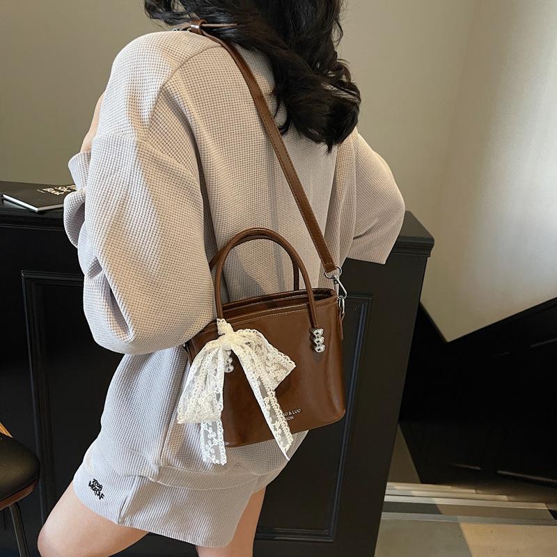 Fashion Portable Bucket Bag Women's New Shoulder Bag Solid Color Messenger Bag