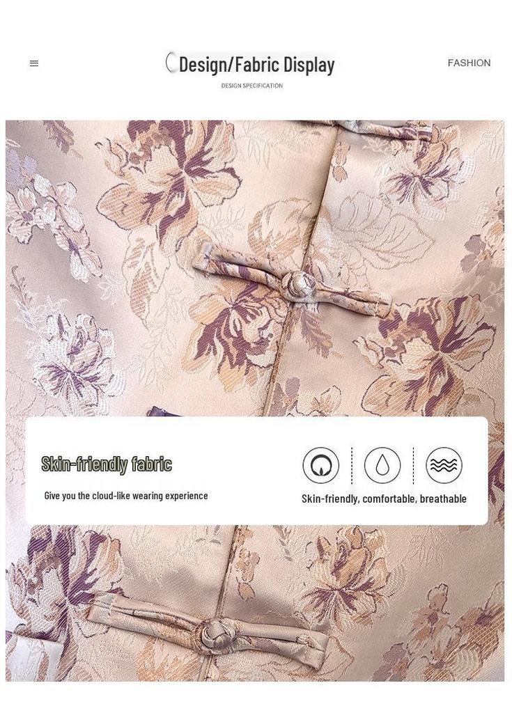 Silk Anti-Aging Plus Size Spring Jacket for Middle-Aged Women - Chinese Old Money Jacquard Style