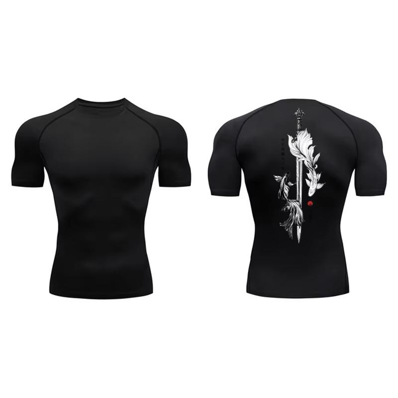

Outdoor Workout Jogging Quick-drying Sportswear Tops Men s Compression Shirt Breathable Training Short-sleeved T-shirt RL638 S