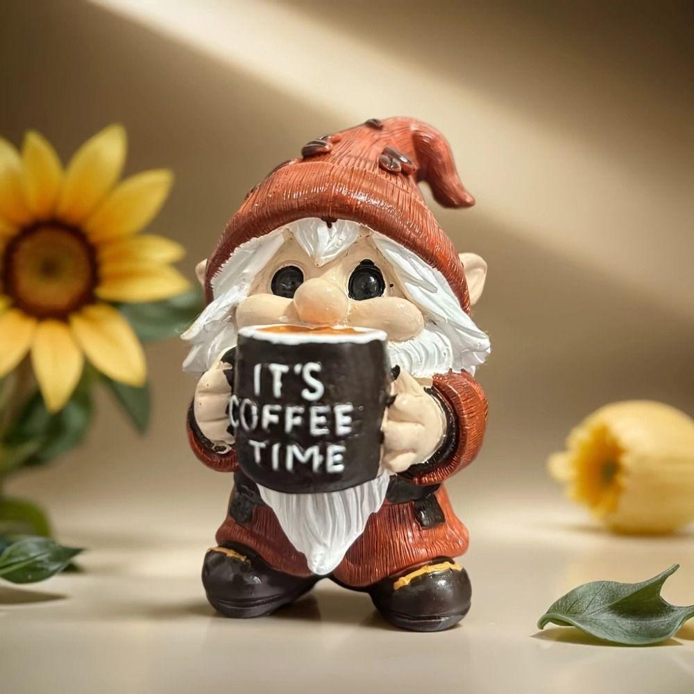 Cute Dwarf Statue Resin Desktop Ornament Micro Landscape Coffee Gnome Figurine  Shop
