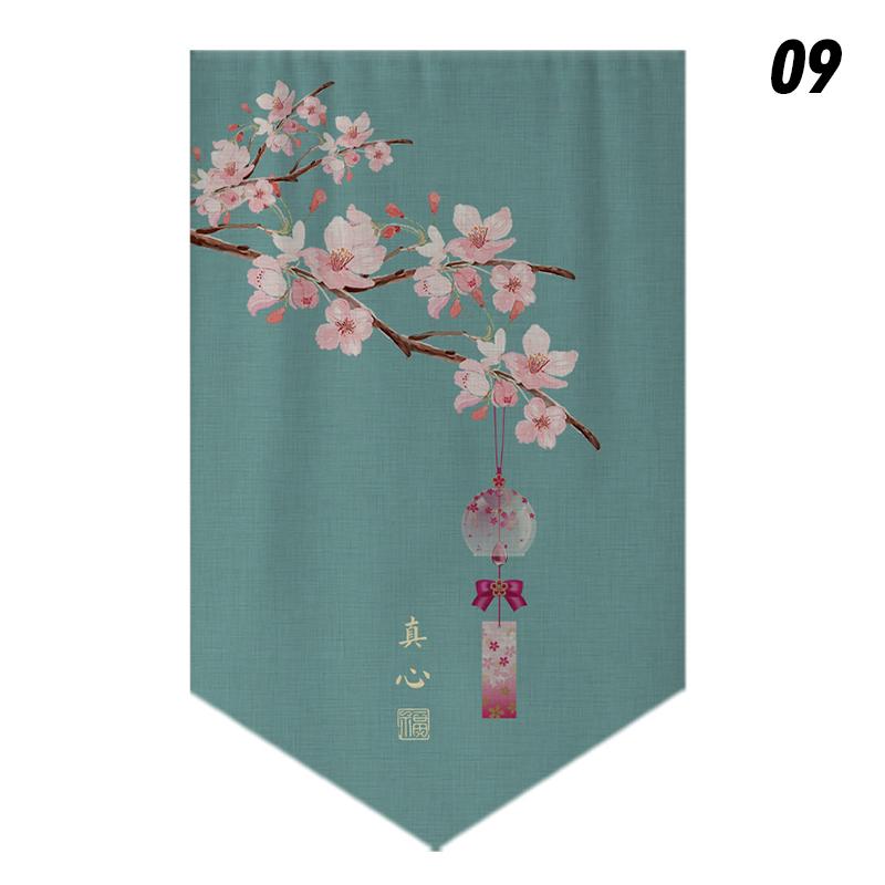 Chinese Style Door Head Half-curtain Noren Izakaya Bistro Bar Restaurant Decor Short Curtains Living RoomKitchen Porch Partition