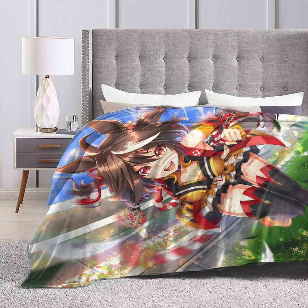 Uma Musume Pretty Derby Blanket Velvet Winter Multifunction Warm Throw Blanket for Bedding Office Bedspreads