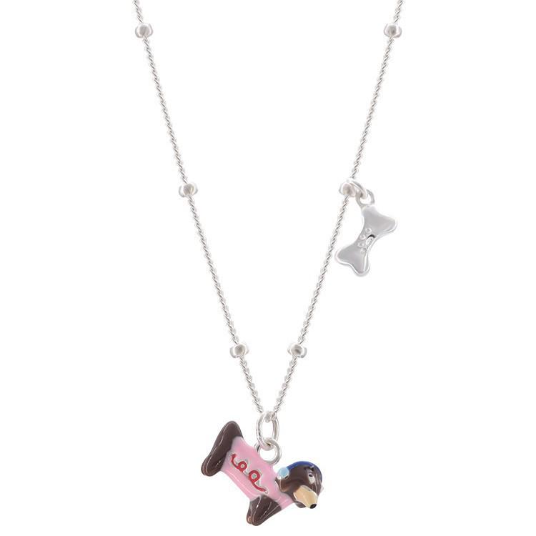 Cute Puppy Collarbone Necklace - Women's Trendy Cartoon Design, Childlike and Versatile Fashion Style