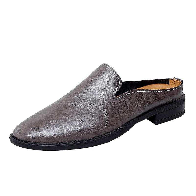 

Модные летние мужские домашние тапочки, лидер продаж, универсальные, для работы, для улицы, лоферы, полые, дышащие, мужская кожаная повседневная обувь 36 серый