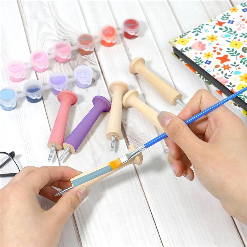 A84E-20Pcs Wooden Shaker Peg Wood Screw-On Shaker Pegs Unfinished Wood Shaker Racks For Hanging Clothes Hats Towel