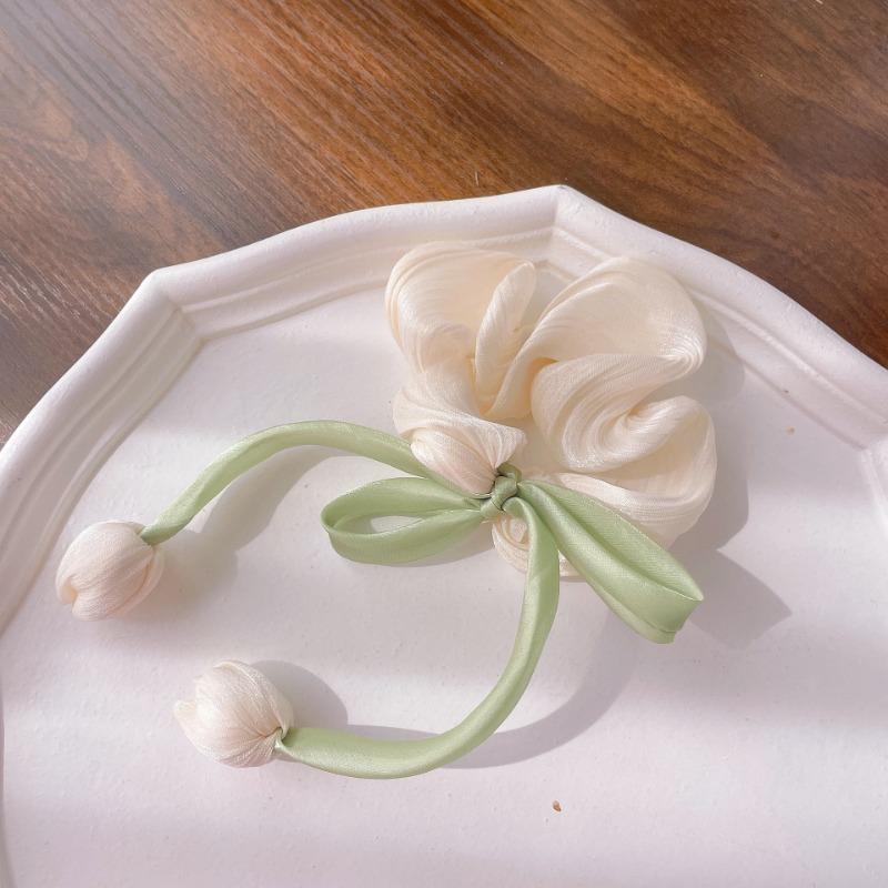 Elegant Tulip Flower Hair Clips for Women Girls Handmade Fabric Bow Hair Claw Barrettes Headwear Korean Hair Accessories