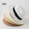 Boho Style Summer Hat Men Paper Straw Sun Hat, Breathable Wide Brim UV Protection Beach Foldable for Outdoor Vacation Travel