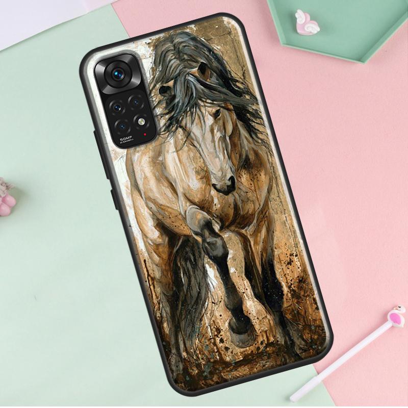 Malba zvířete koně Kryt pro Redmi Note 12 Pro Plus Pro Redmi Note 10 8 9 11 Pro 12S 11S 10S 9S 9C 10C 12C Pouzdro