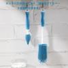 3-Piece Silicone Baby Bottle Nipple Straw Brush Set, Odor-Resistant, 360-Degree Rotating Nipple Cleaner, Ideal for Cleaning Baby Bottles, Rotating