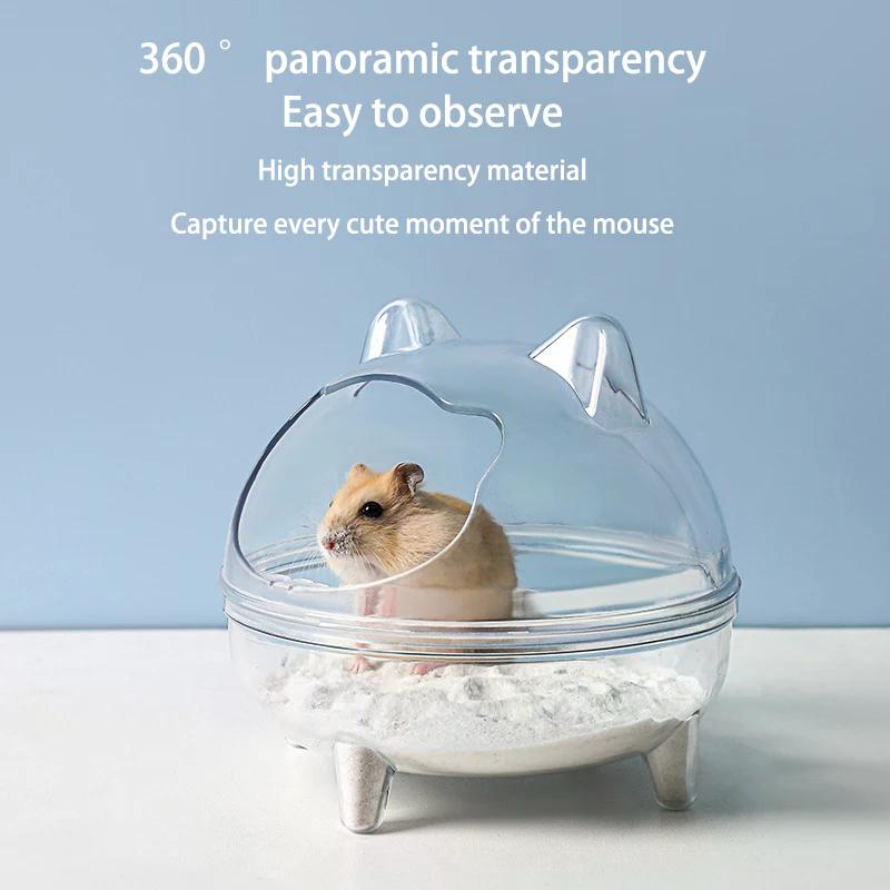 Hamster Transparent Bathroom Small Pet Sand Bath Cage Large Capacity Prevent Splash Bathing Transparent Shower Room Accessories