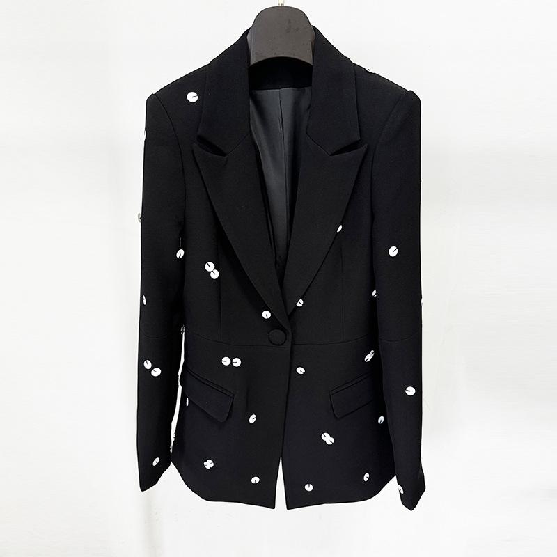 High-End Sequin Color Block Suit Jacket & Fishtail Skirt Set - Early Spring 2026