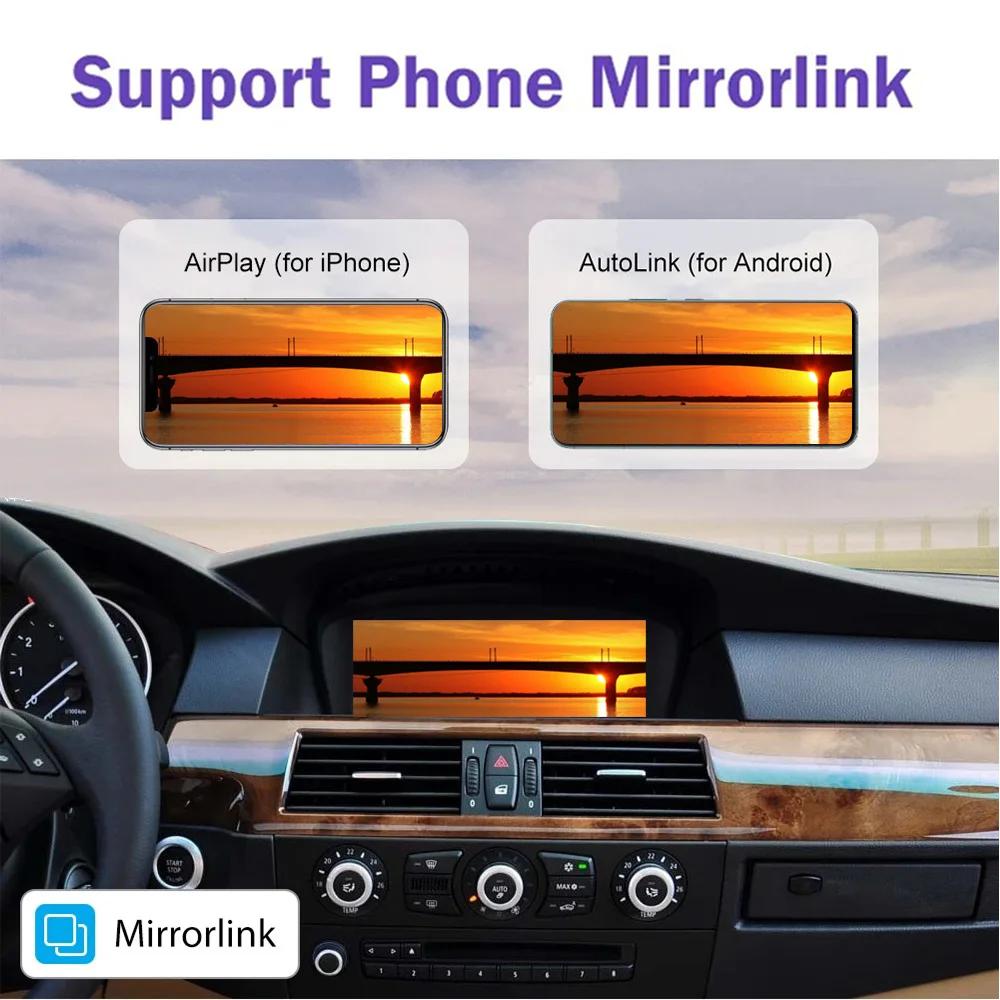 8,8-Zoll-Bildschirm, kabelloses CarPlay Android-Autoradio für BMW 3er 5er CIC E60/E61/E90/E91/E92/E93 2009-2010 Autoradio