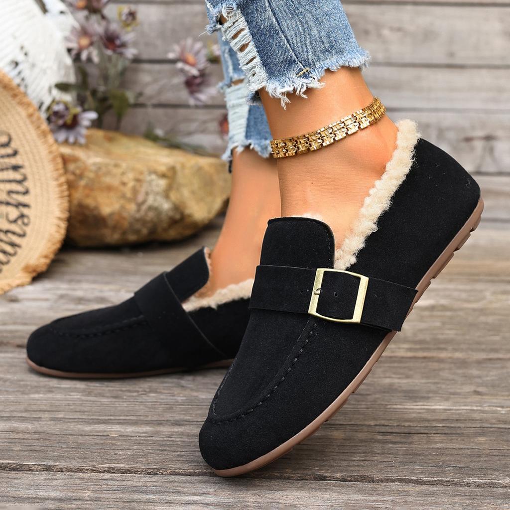Winter Shoes Women Loafers with Fur Casual Female Sneakers Autumn Round Toe Slip-on Bow-Knot Flats Moccasin Comfortable Mules