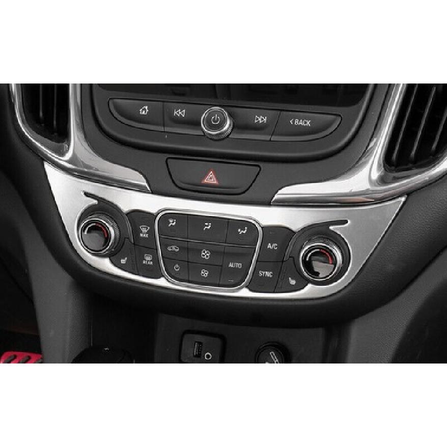 For Chevrolet Equinox 2018-21 Silver Steel Console AC Switch Control Cover Trim