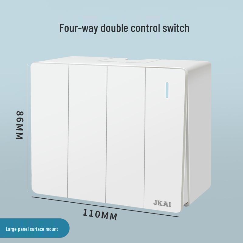 Surface-Mounted Integrated Switch Panel: One-Gang Single-Control, Two-Gang Double-Control, Wall Light Switch with Five Holes.