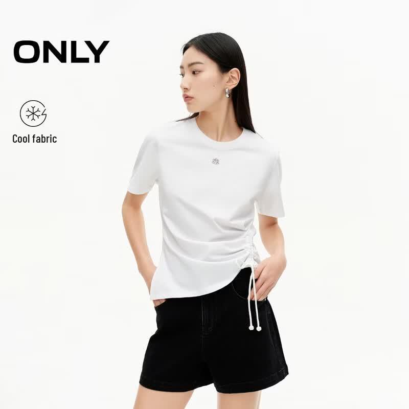 ONLY Women's Summer Drawstring Short Sleeve T-Shirt