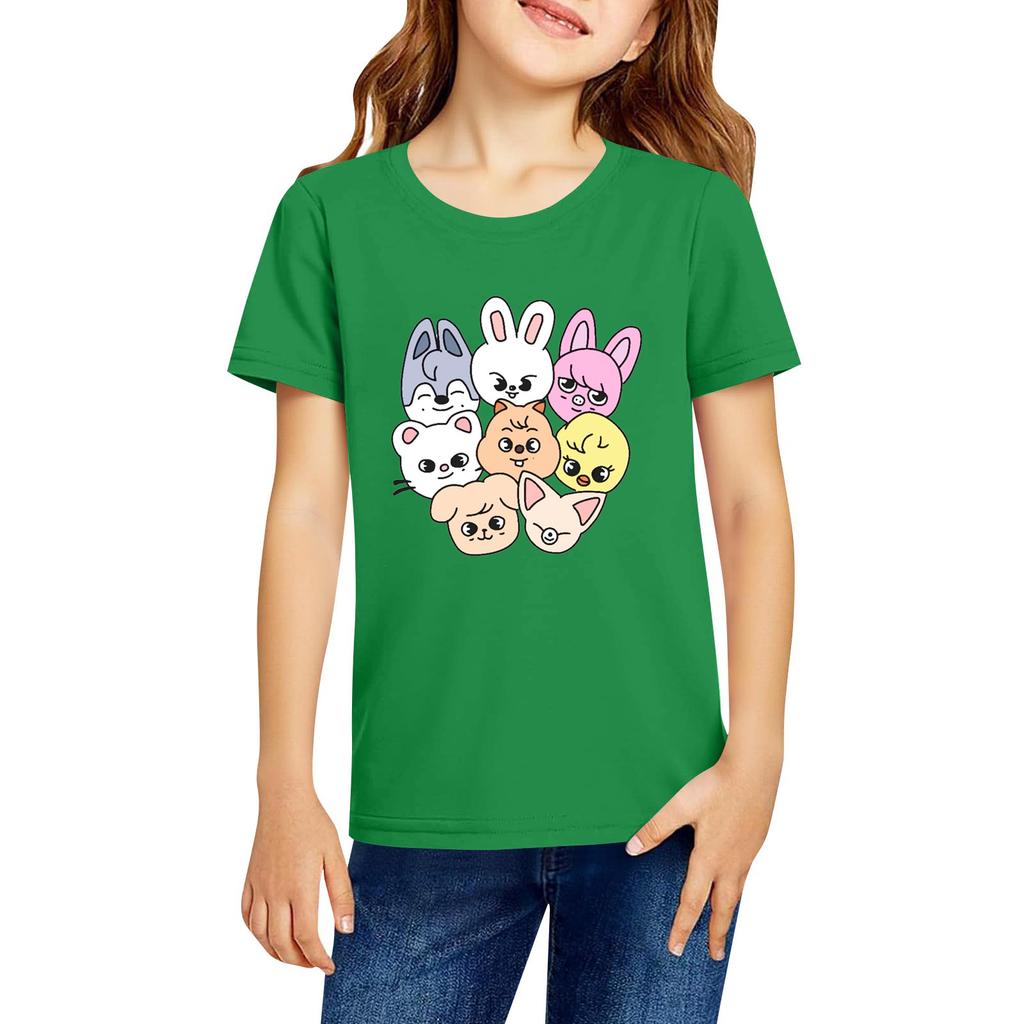 Modne ubrania robocze z krótkim rękawem i okrągłym dekoltem, bluzki z nadrukiem dla DZIECKA, letnie topy