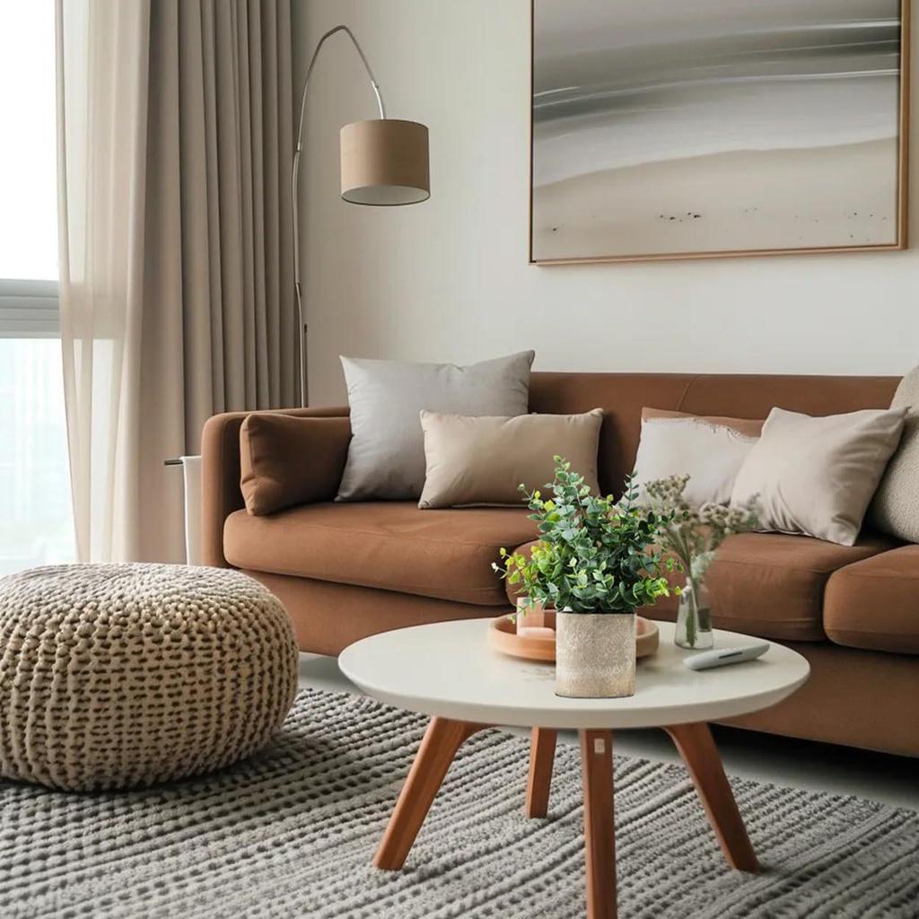 Small Potted Eucalyptus Artificial Plant for Shelf, Desk, or Table Decoration