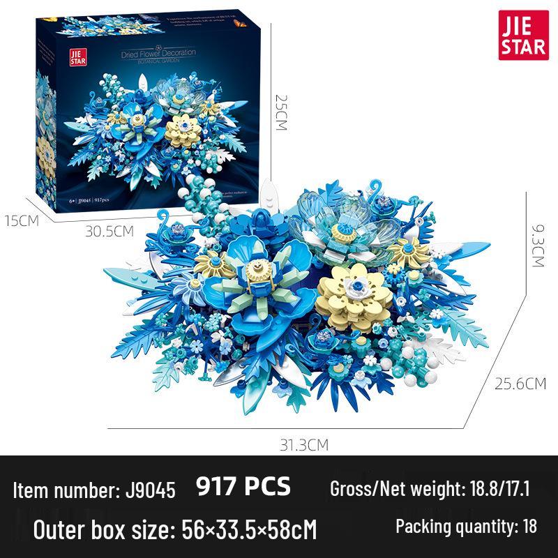 

Трансграничные симуляционные строительные блоки: Набор «Цветы и суккуленты», совместимый с Lego, игрушки и подарки для девочек для самостоятельной сборки.