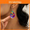 Pattern Fashion Colored Water Droplet Shaped Women Acrylic Earrings For Daily