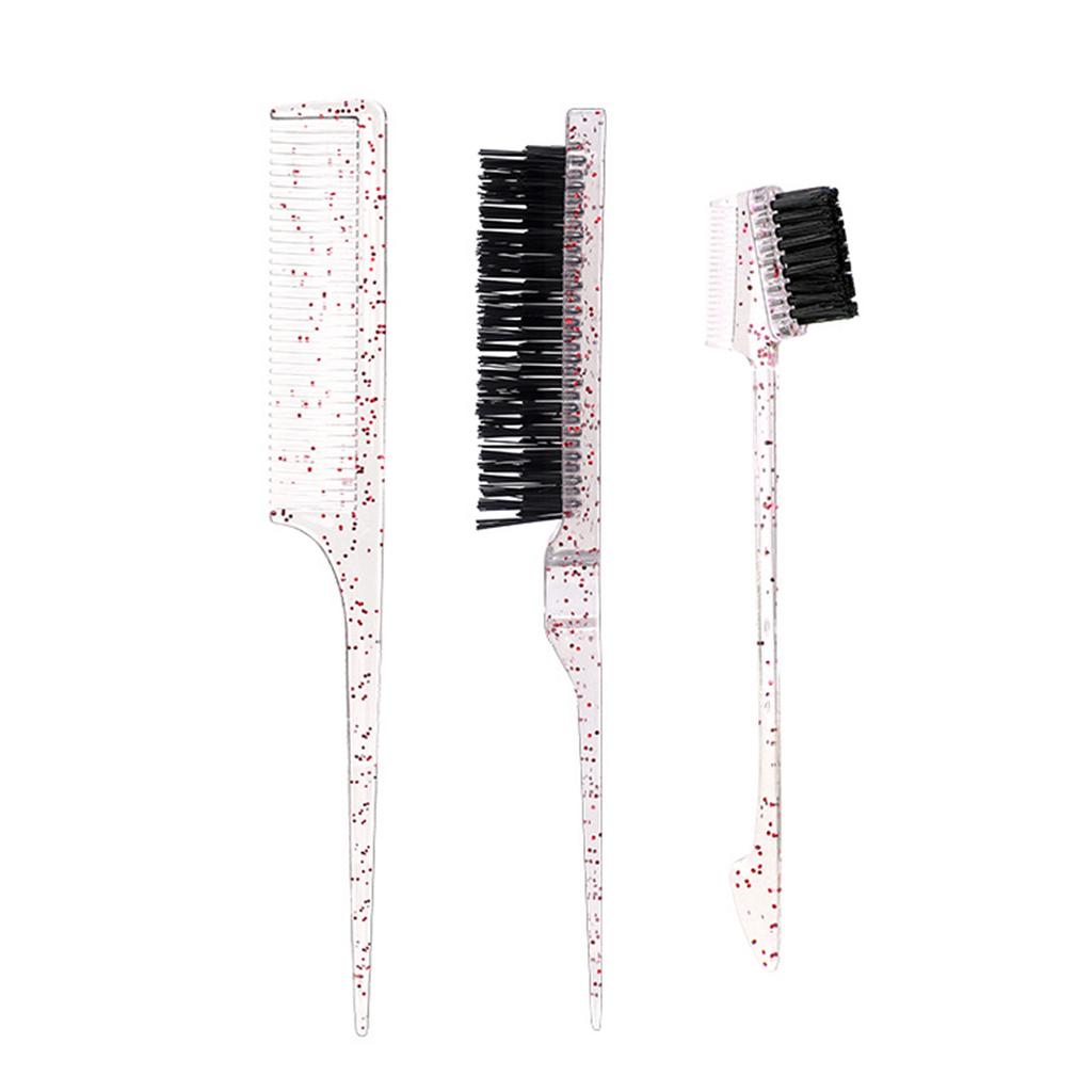 3Pcs Tailed Comb Set Fine-Tooth Coloring Comb Anti-Static Hair Styling Hairdressing Sectioning Highlighting Cutting Comb
