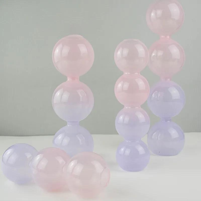 Hot Sell Modern Vase Ins Style Nordic Bubble Small Vase Decoration Living Room Flower Arrangement Transparent Glass Flower Dryer