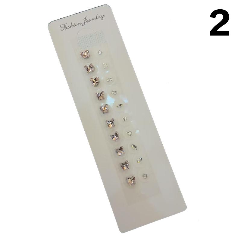 Fashion Bowknot Colorful Rhinestone Pearls Ear Point Stickers Ear Pressure Stick Acupuncture Auricular Ear Stickers Massage