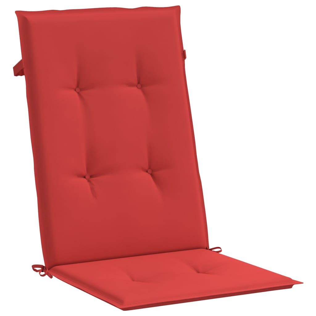 Garden Chair Cushions for High Back Chairs 2 Pcs Red 120 X 50 X 3 Cm Fabric