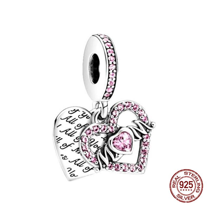 Copper Charms Fits Charms 3Mm Original Bracelet Womens Heart-Shaped Key Charms Beads Diy Fine Jewelry Gifts