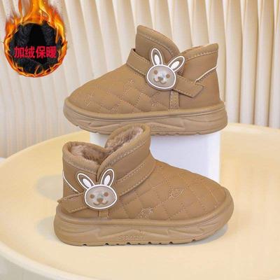 Children's Warm Snow Boots Thickened Fluff Winter Wear Soft-soled Girls Cotton Boots Bag with Boys 2025 New