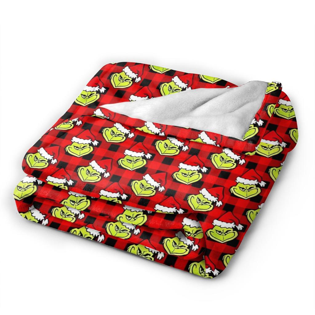 G-Grinchs Weihnachtsplaid Reisebüro Flanell Bettwäsche Überwürfe Für Schlafzimmer Super Weich Individuelle Qualität Tagesdecke Geschenkidee