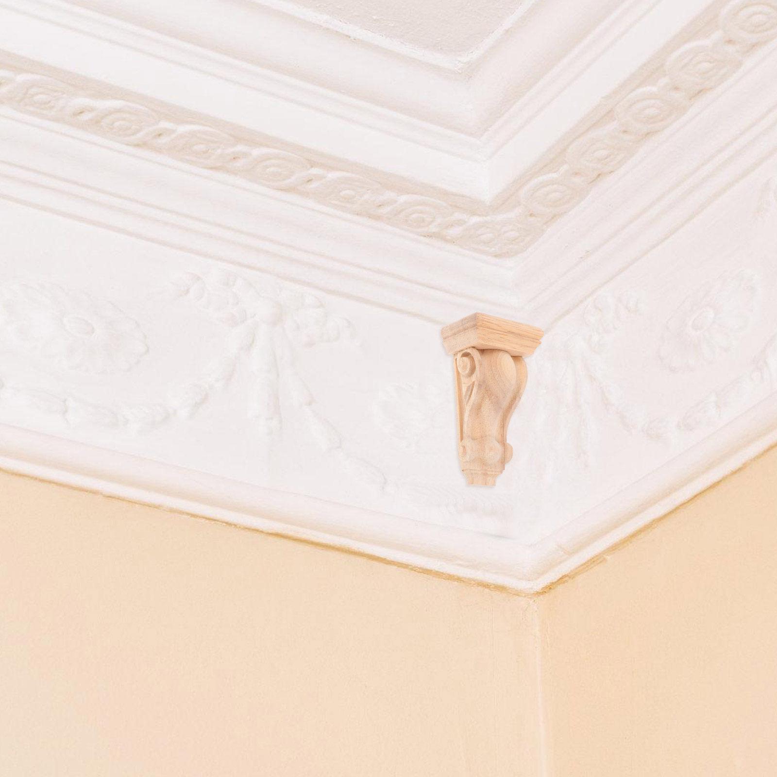 Roman Column Wood Corbel Exquisitely Carved Solid Wood Decorative Bracket for Office Home Wall Shelf Farmhouse Decoration other