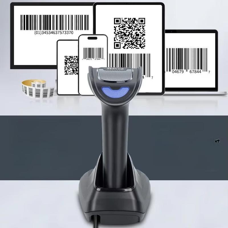SMVP Wireless Bluetooth 2D Barcode Scanner with Charging Dock