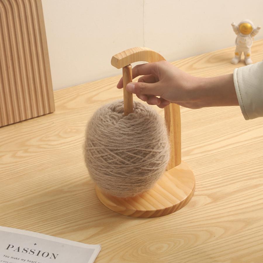 Fából készült fonaltartó fonó kötőeszközök horgolt fonaltartó Forgó mágneses cérna orsó gyapjúgolyó tekercselő forgó fonó