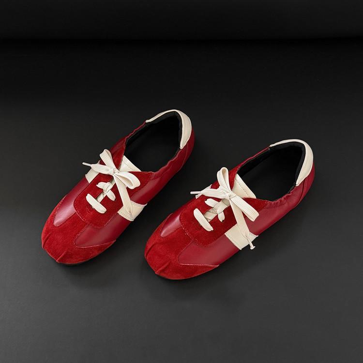 

Soft-soled German training shoes women s 2025 new shallow sheepskin ballet breathable single shoes French Mary Jane women s shoes 39 красный
