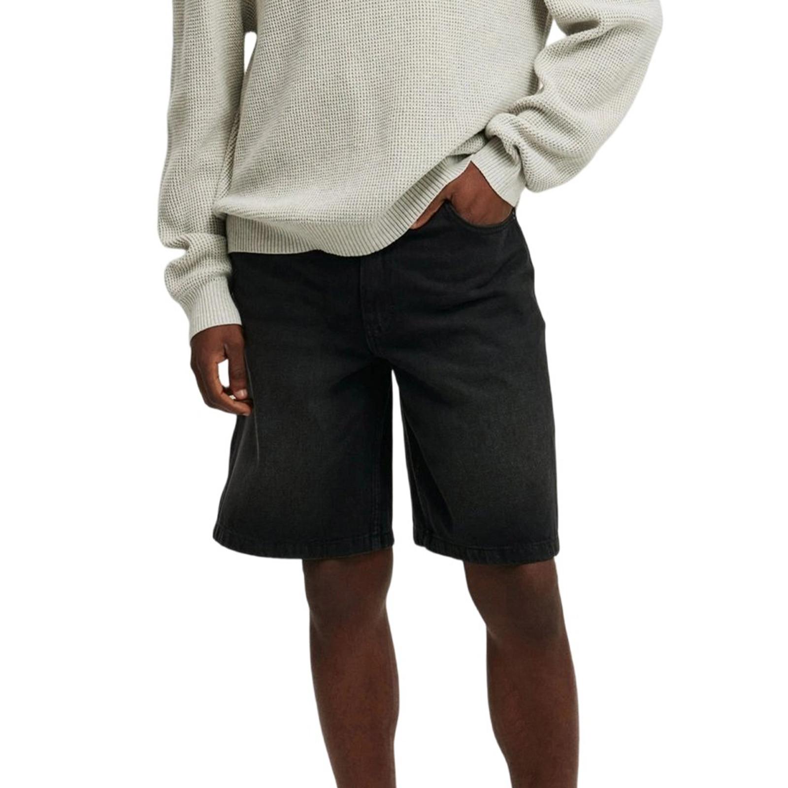 

Мужские летние повседневные шорты винтажные модные джинсовые шорты S чёрный