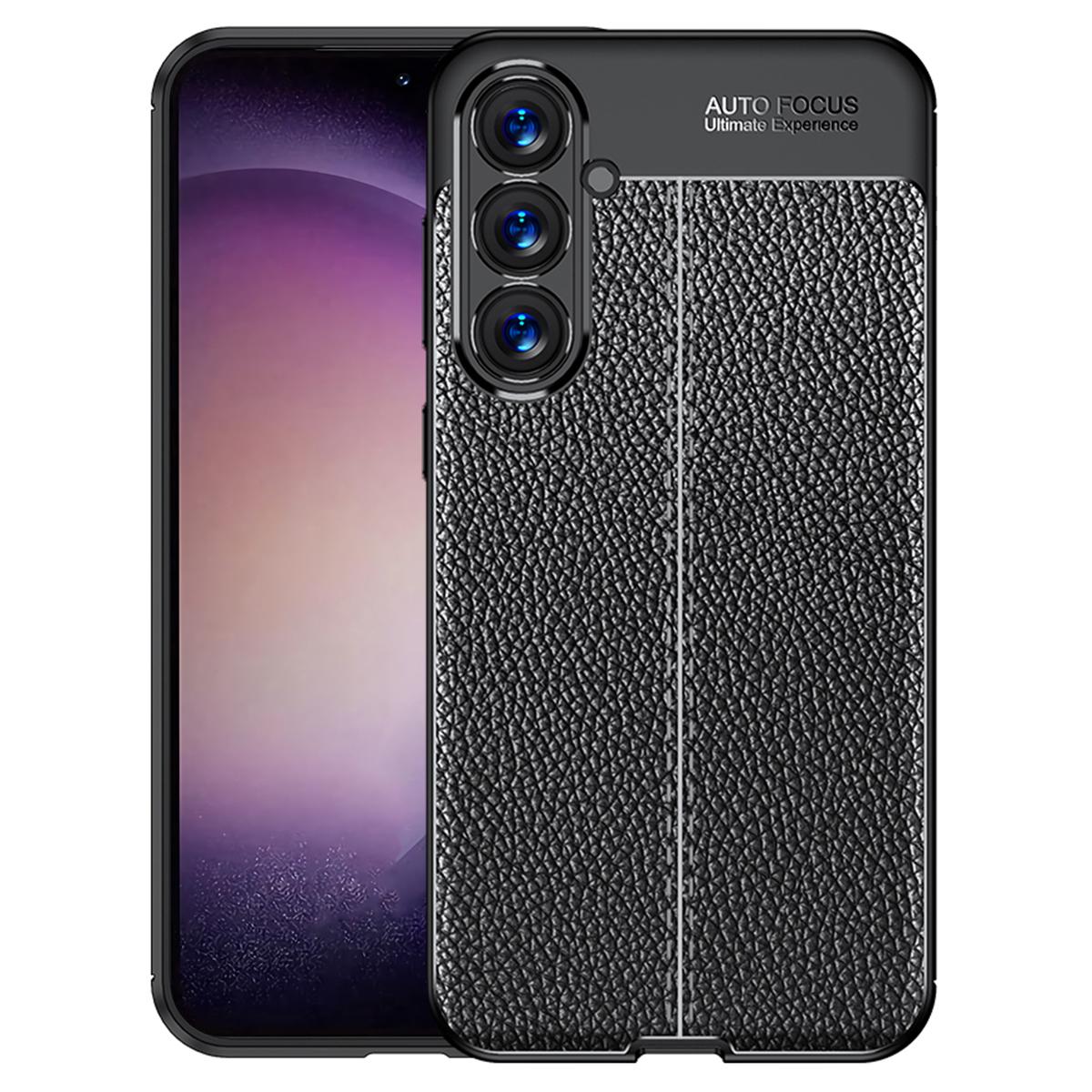 

For Samsung Galaxy S23 FE Anti-scratch Phone Case Litchi Texture Phone TPU Cover Black