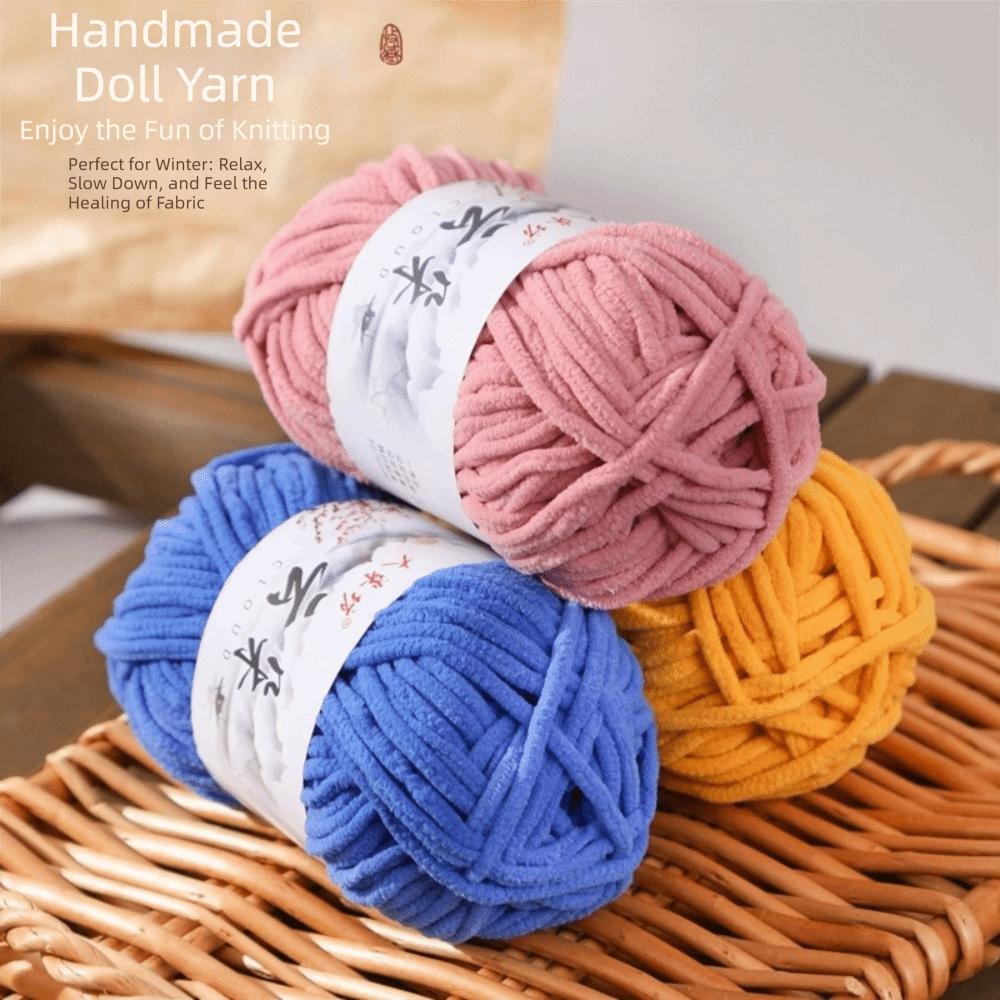 New 50g Cloud Chenille Yarn Fine Ice Strip Soft Texture Thin Velvet Yarn DIY Velvet Line Yarn Blanket Making