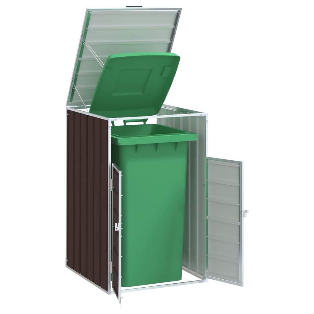 Vidaxl Single Birch Waste Bin Enclosure, 72X81X115 Cm