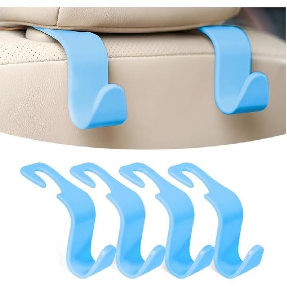Car Seat Headrest Hook, 4 Pack Auto Seat Hanger Storage Organizer For Purse Handbag Coats Grocery Bags, Automotive Interior Accessories, Universal