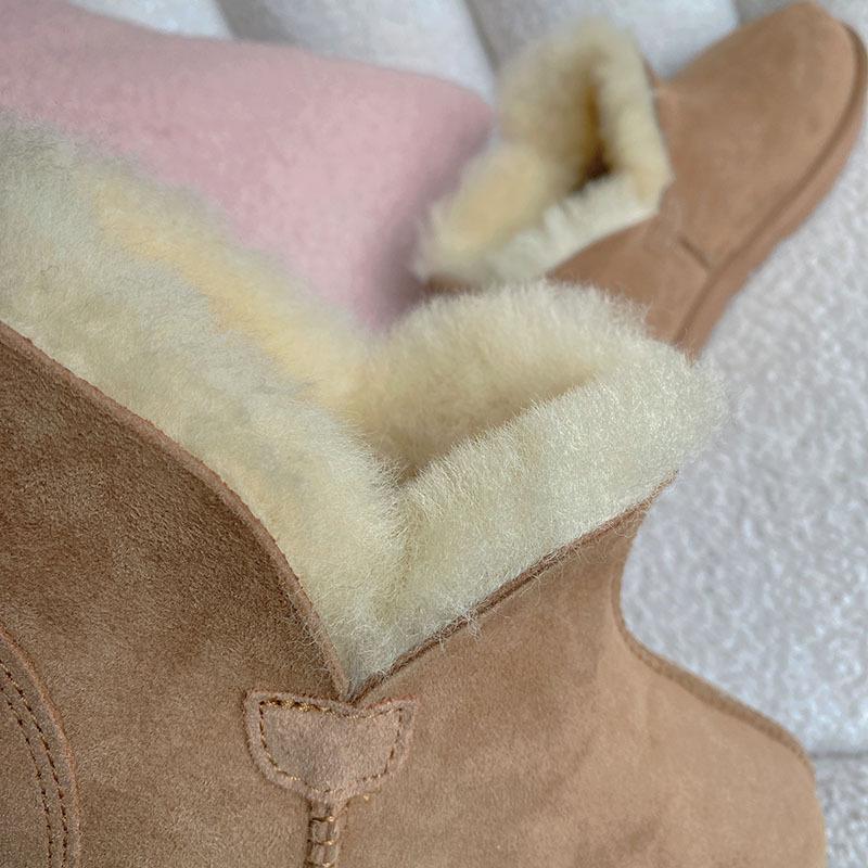 Botas de Neve Masculinas Grandes de Pele de Ovelha e Pelo - Inverno Quente, Antiderrapantes, Moda Cano Baixo