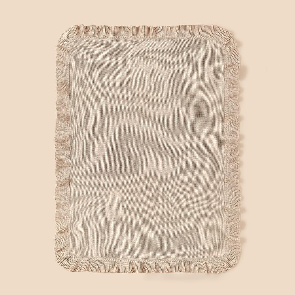 Autumn Winter Blanket Baby Lotus Leaf Edge Blanket Comfortable Cotton Knitted Strollers Cover Children's Bed Throw