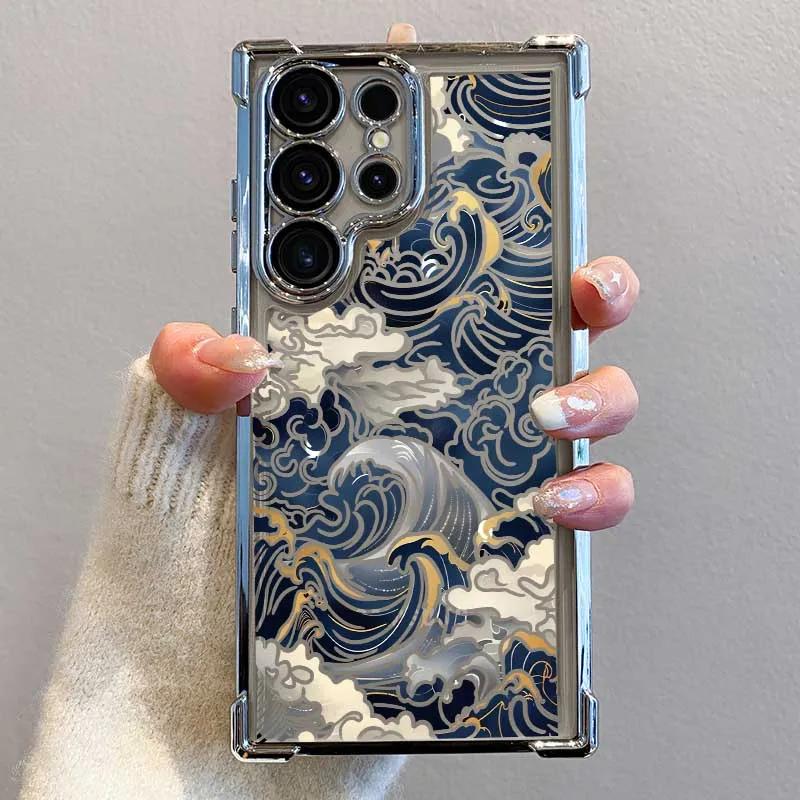 Japanese-Style Wave Ancient Phone Casing For Oppo Reno15 Reno15 14 13 12 11 Pro Plus 15F 14f 13f 12f A5 A6PRO A79 A78 Air Bag