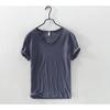 Men's Cotton V-neck T-shirt Summer Short Sleeve