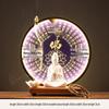 Ceramic Seated Guanyin On Lotus with Light Ring and Anjali Mudra for Home Decor