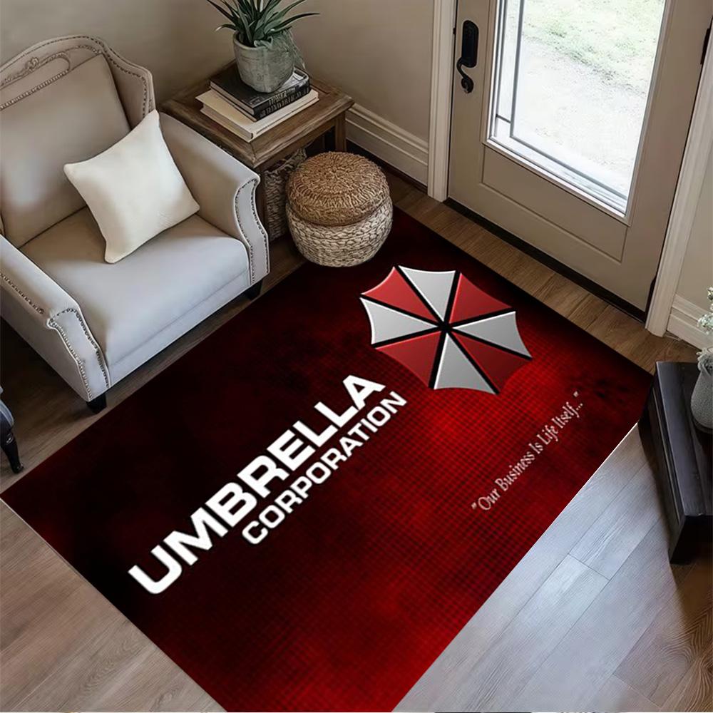 Umbrella Corporation Logo Floor Mat Design for Bedrooms Playrooms Living Rooms Kitchen Anti-slip Rug Decorate Offices Gift for Festivals