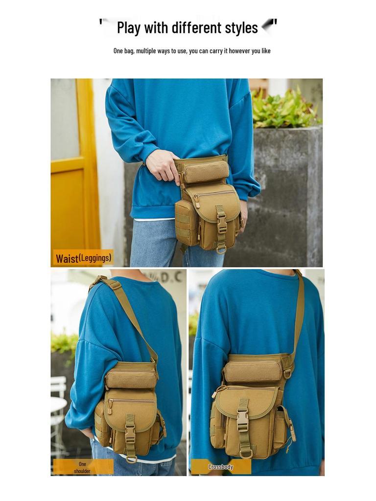 Tactical Waterproof Camouflage Leg and Waist Bag, Multifunctional Outdoor Sports Pouch for Mobile Phone and Gear.