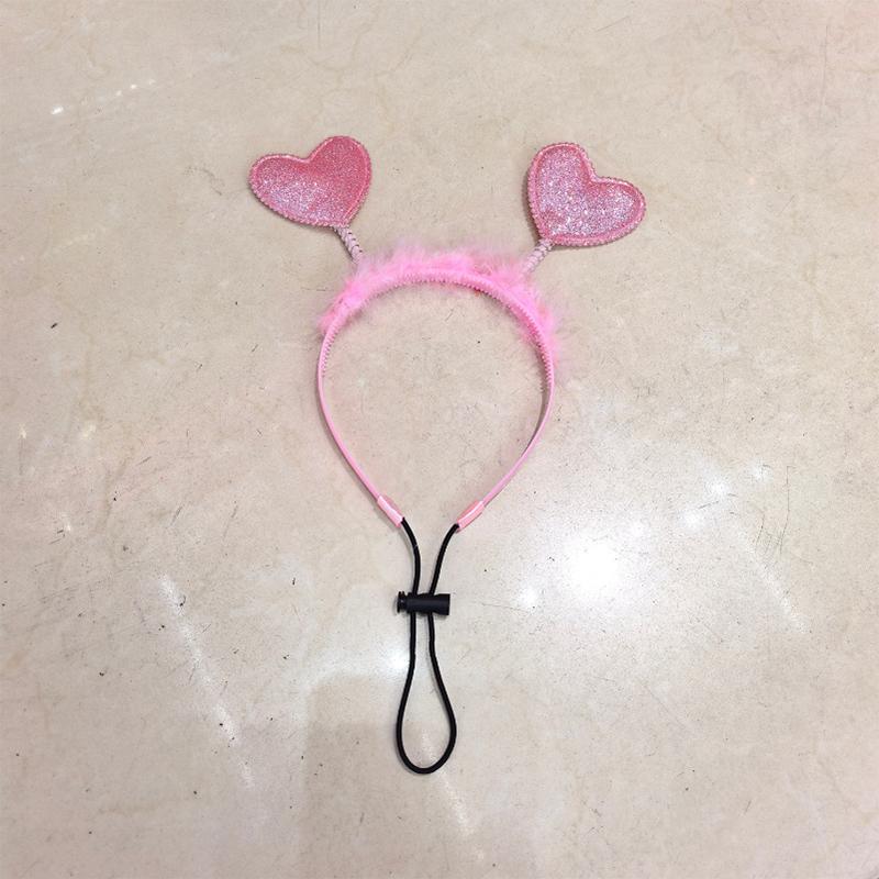Heart-Shaped Hair Band Cute Sequined Feathers Party Headband Hair Accessories Pink